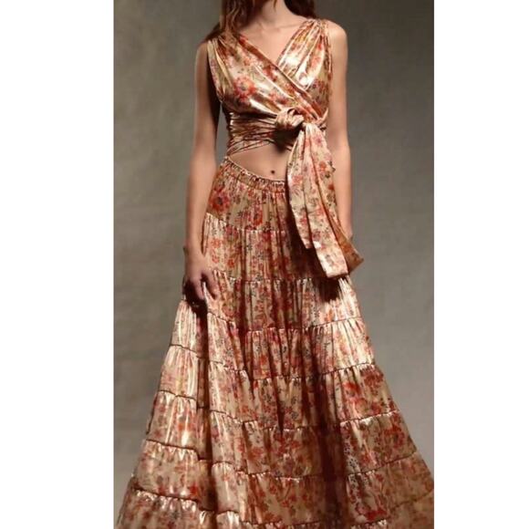 NWT Free People Shimmering Something Magical Floral Maxi Dress